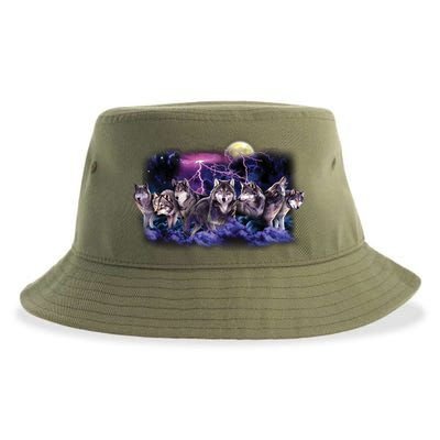 Wolf Night Hunt Sustainable Bucket Hat