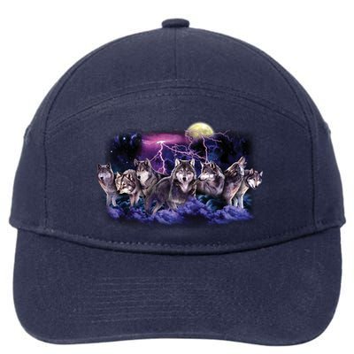 Wolf Night Hunt 7-Panel Snapback Hat