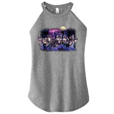 Wolf Night Hunt Women’s Perfect Tri Rocker Tank