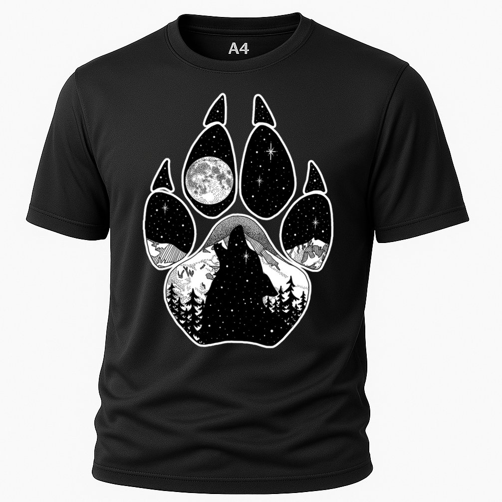 Wolf Paw Moon Howl Cooling Performance Crew T-Shirt