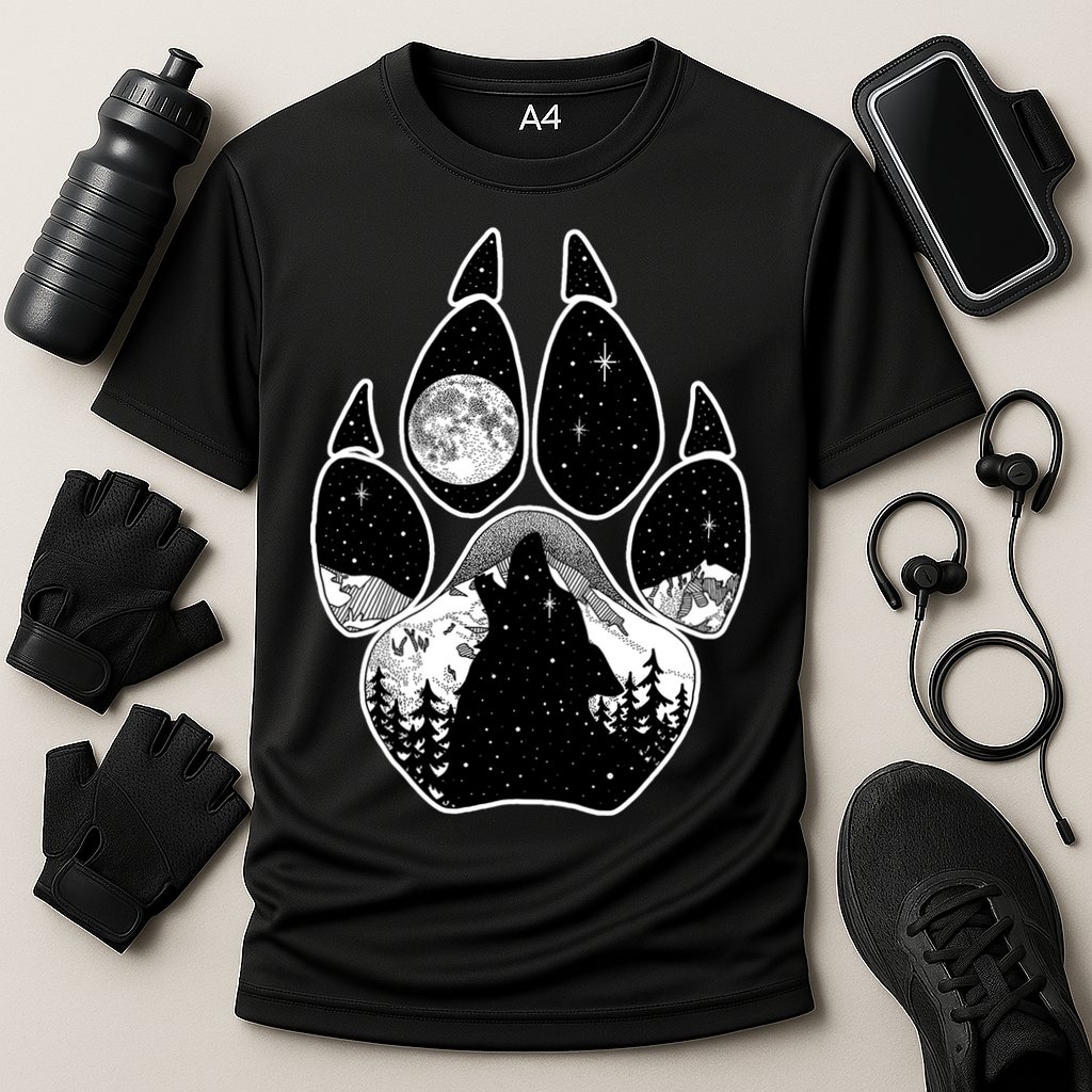 Wolf Paw Moon Howl Cooling Performance Crew T-Shirt