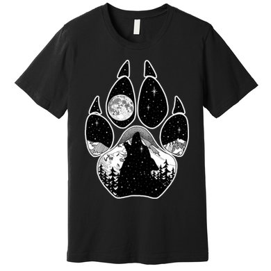 Wolf Paw Moon Howl Premium T-Shirt