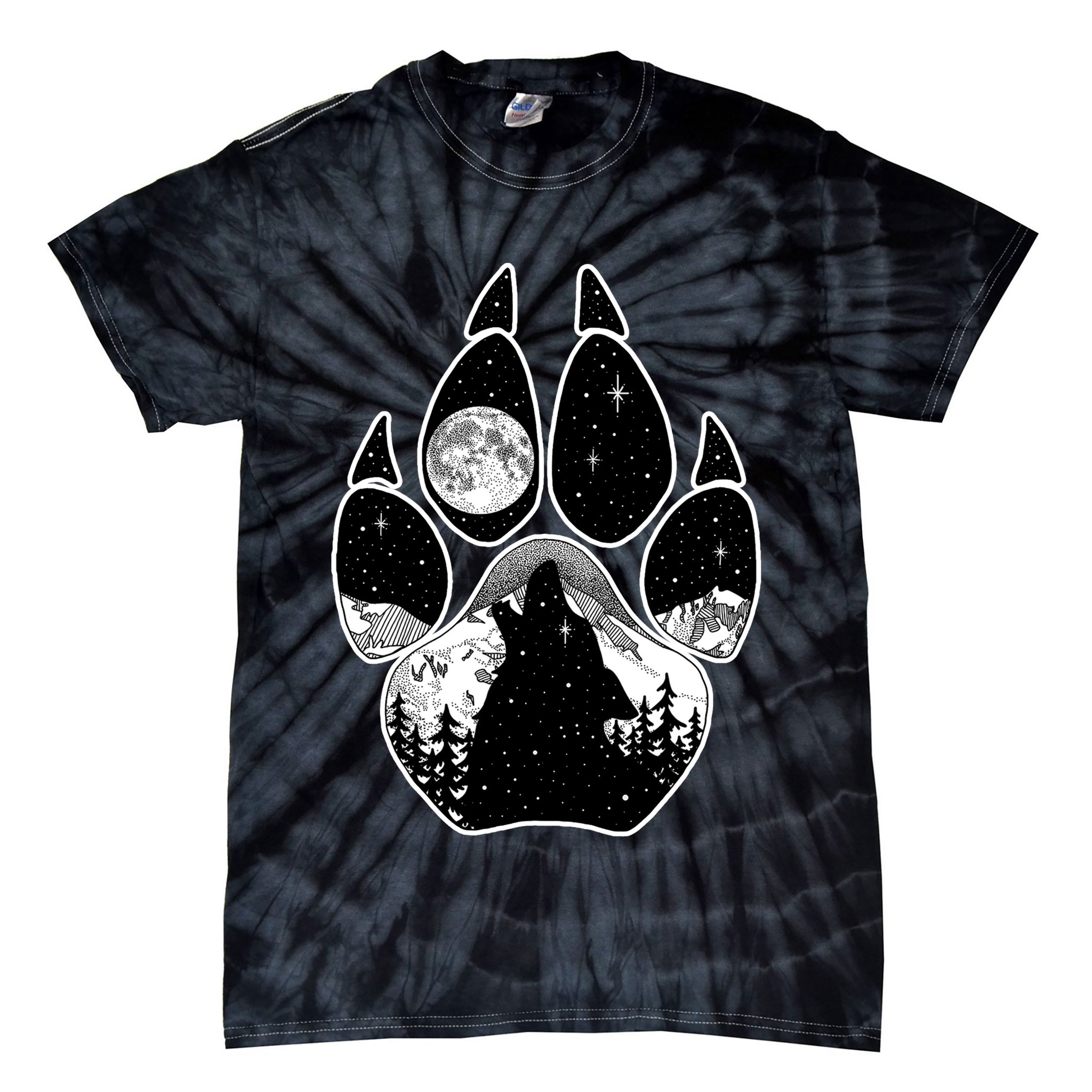 Wolf Paw Moon Howl Tie-Dye T-Shirt