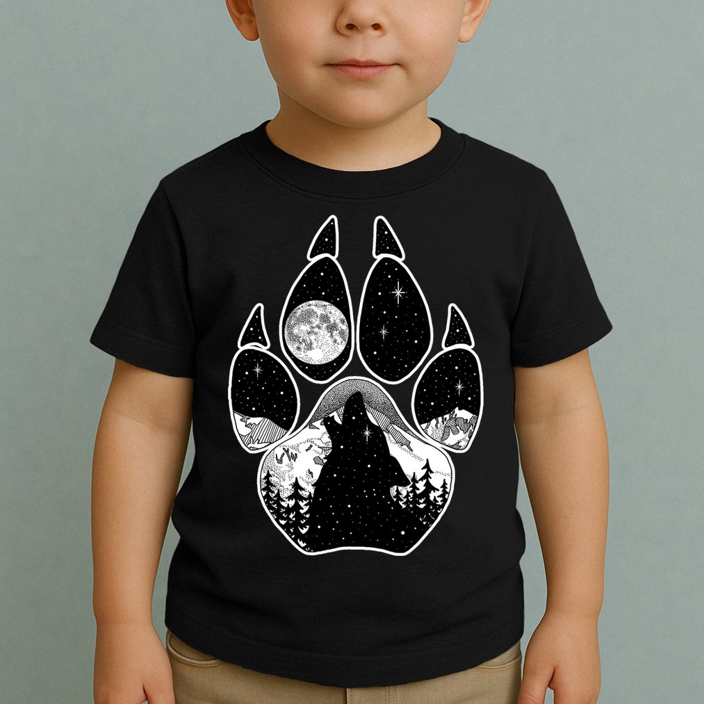 Wolf Paw Moon Howl Toddler T-Shirt