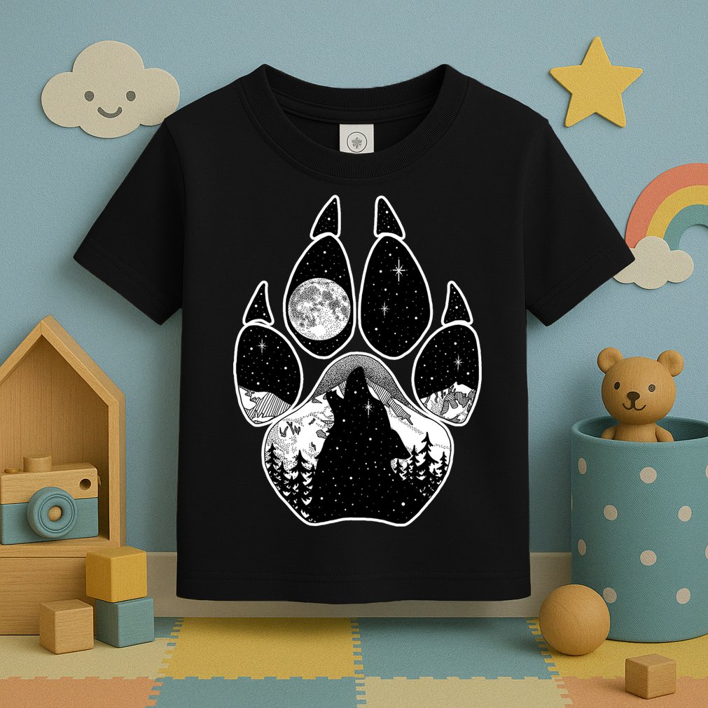 Wolf Paw Moon Howl Toddler T-Shirt