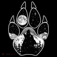 Wolf Paw Moon Howl Women's V-Neck T-Shirt