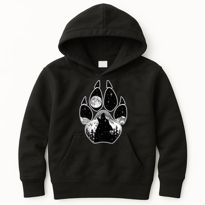 Wolf Paw Moon Howl Kids Hoodie