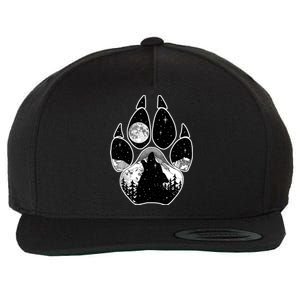 Wolf Paw Moon Howl Wool Snapback Cap