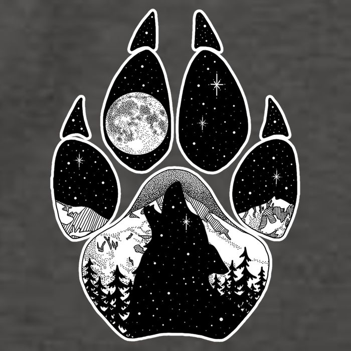 Wolf Paw Moon Howl Vector Backpack