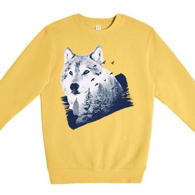 Wolf Wilderness Forest Premium Crewneck Sweatshirt