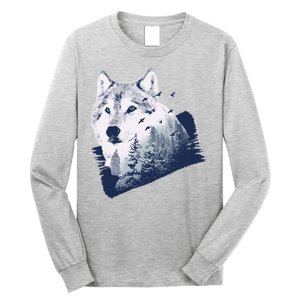 Wolf Wilderness Forest Long Sleeve Shirt