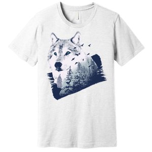 Wolf Wilderness Forest Premium T-Shirt