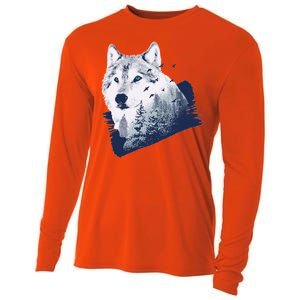 Wolf Wilderness Forest Cooling Performance Long Sleeve Crew