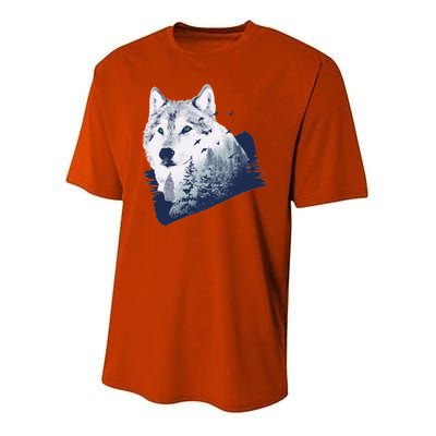 Wolf Wilderness Forest Youth Performance Sprint T-Shirt