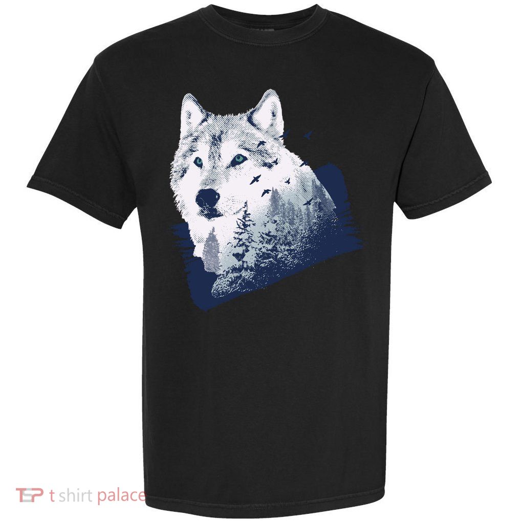 Wolf Wilderness Forest Garment-Dyed Heavyweight T-Shirt