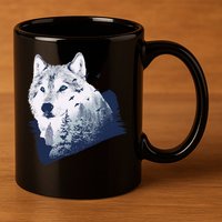 Wolf Wilderness Forest 11oz C Handle Ceramic Mug