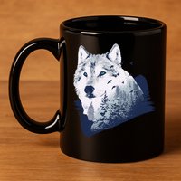 Wolf Wilderness Forest 11oz C Handle Ceramic Mug
