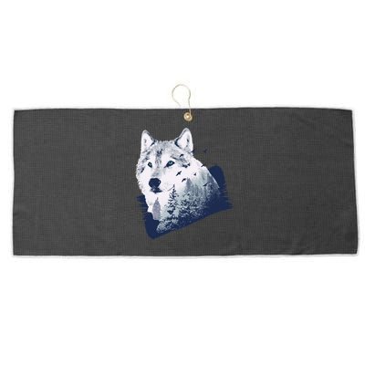 Wolf Wilderness Forest Large Microfiber Waffle Golf Towel