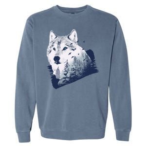 Wolf Wilderness Forest Garment-Dyed Sweatshirt