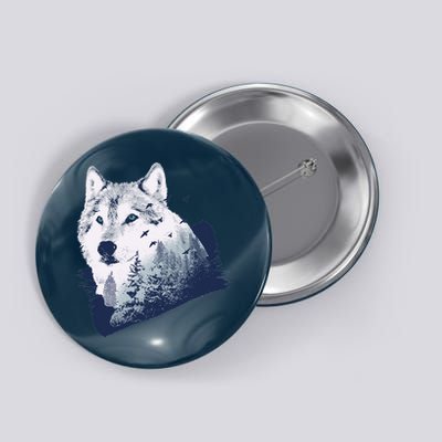 Wolf Wilderness Forest Button