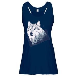 Wolf Wilderness Forest Ladies Essential Flowy Tank