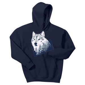 Wolf Wilderness Forest Kids Hoodie