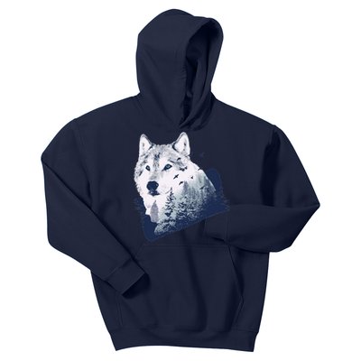 Wolf Wilderness Forest Kids Hoodie