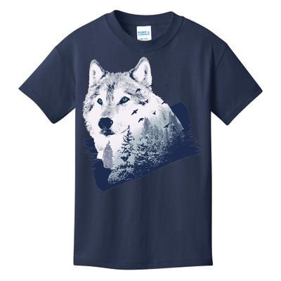 Wolf Wilderness Forest Kids T-Shirt