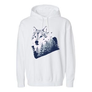 Wolf Wilderness Forest Garment-Dyed Fleece Hoodie