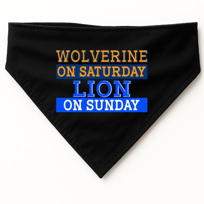 Wolverine On Saturday Lion on Sunday Sports Fan USA-Made Doggie Bandana