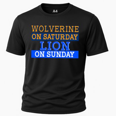 Wolverine On Saturday Lion on Sunday Sports Fan Performance Shirt