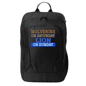 Wolverine On Saturday Lion on Sunday Sports Fan City Backpack