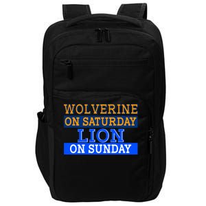 Wolverine On Saturday Lion on Sunday Sports Fan Impact Tech Backpack