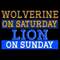Wolverine On Saturday Lion on Sunday Sports Fan Drawstring Bag