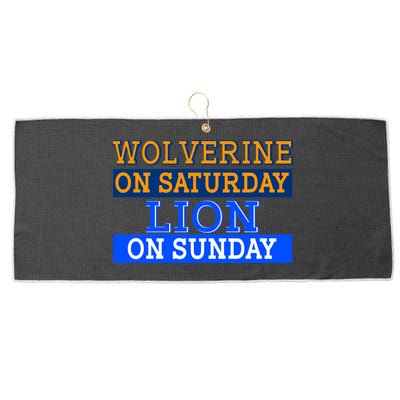 Wolverine On Saturday Lion on Sunday Sports Fan Large Microfiber Waffle Golf Towel