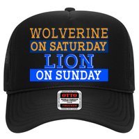 Wolverine On Saturday Lion on Sunday Sports Fan Trucker Hat