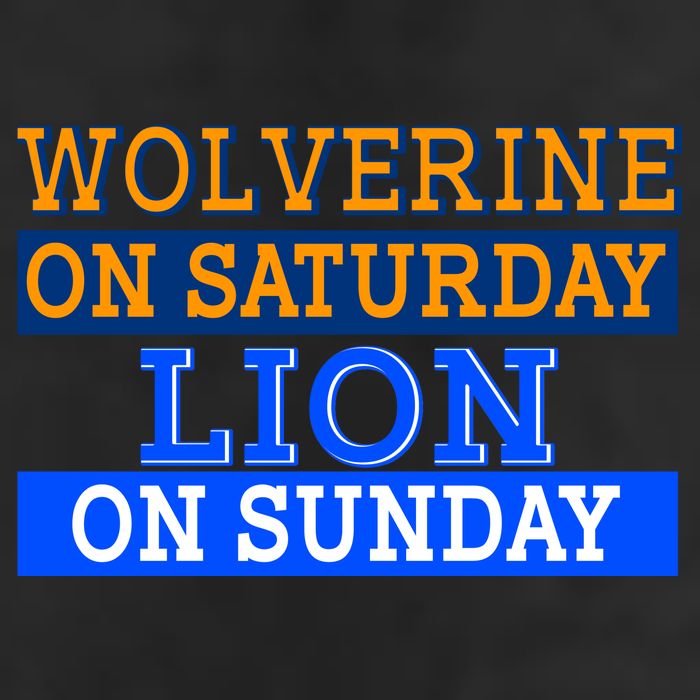 Wolverine On Saturday Lion on Sunday Sports Fan Trucker Hat