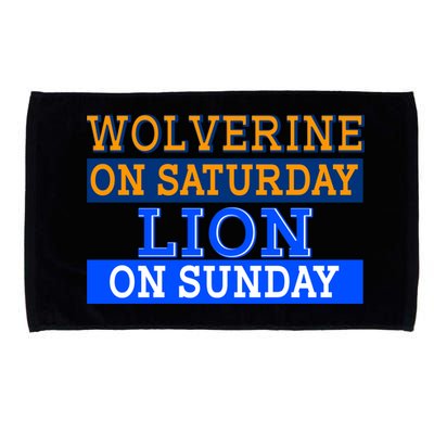 Wolverine On Saturday Lion on Sunday Sports Fan Microfiber Hand Towel