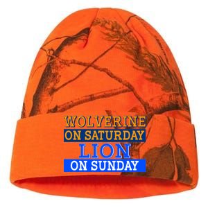 Wolverine On Saturday Lion on Sunday Sports Fan Kati Licensed 12" Camo Beanie