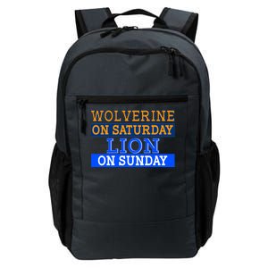 Wolverine On Saturday Lion on Sunday Sports Fan Daily Commute Backpack