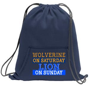 Wolverine On Saturday Lion on Sunday Sports Fan Sweatshirt Cinch Pack Bag