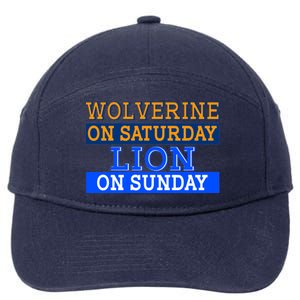 Wolverine On Saturday Lion on Sunday Sports Fan 7-Panel Snapback Hat