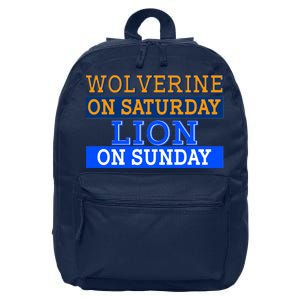 Wolverine On Saturday Lion on Sunday Sports Fan 16 in Basic Backpack