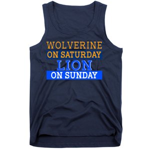 Wolverine On Saturday Lion on Sunday Sports Fan Tank Top