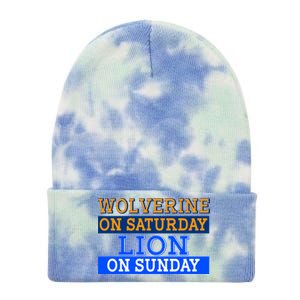 Wolverine On Saturday Lion on Sunday Sports Fan Tie Dye 12in Knit Beanie