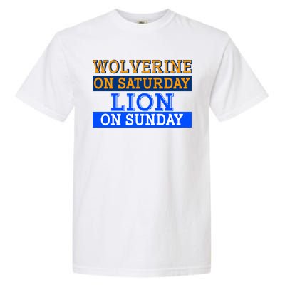 Wolverine On Saturday Lion on Sunday Sports Fan Garment-Dyed Heavyweight T-Shirt