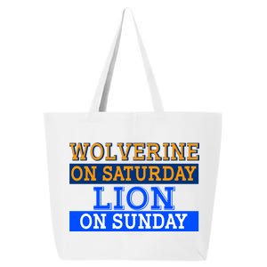 Wolverine On Saturday Lion on Sunday Sports Fan 25L Jumbo Tote