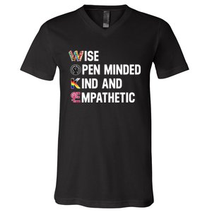 Wise Open Minded Kind And Empathetic V-Neck T-Shirt