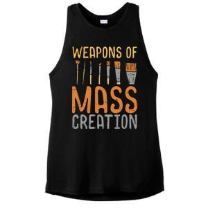 Weapons Of Mass Creation Paint Brushes Artist Painter Gift Ladies PosiCharge Tri-Blend Wicking Tank