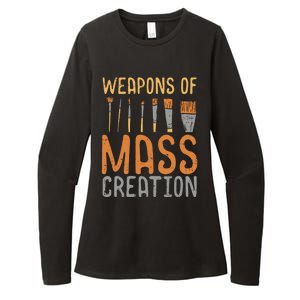 Weapons Of Mass Creation Paint Brushes Artist Painter Gift Womens CVC Long Sleeve Shirt